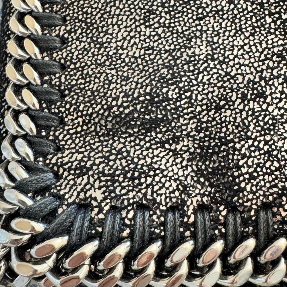 STELLA MCCARTNEY Falabella Chamois Shiny Dotted Crossbody Bag Chain Metallic - Picture 10 of 13
